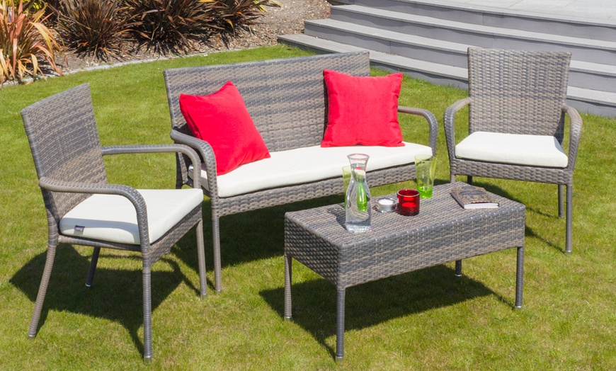 Image 4: Winchester Rattan-Effect 4-Seater Lounge Set