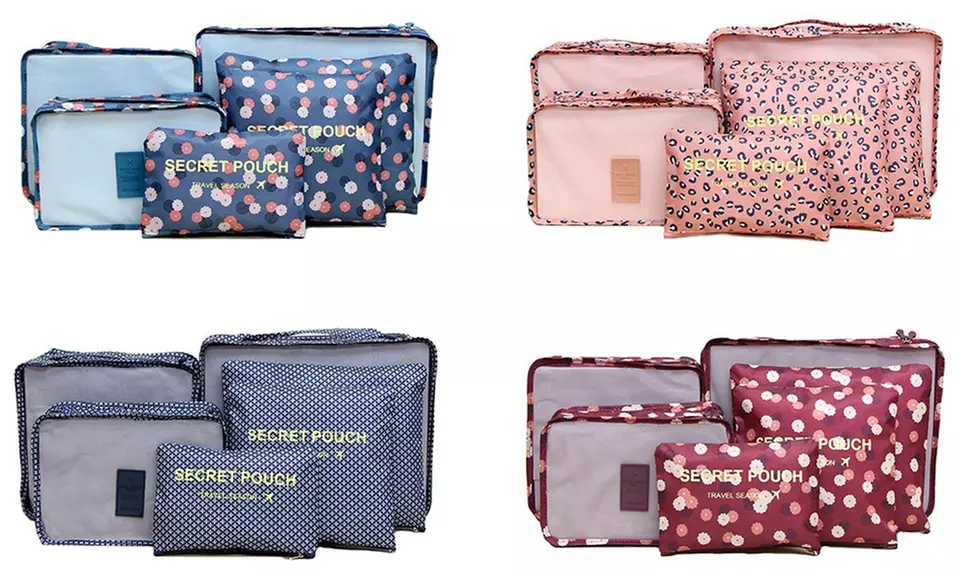 Set van 6 bagage opbergzakken