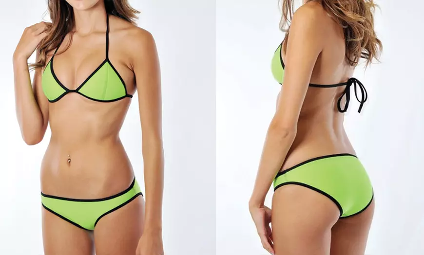 Image 3: Neoprene Triangle Bikini