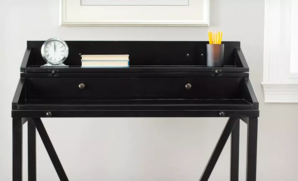 $139.99 for a Wyatt Writing Desk with a Pullout Table in Black or White ($282.99 List Price). Free Shipping. - Primary Image