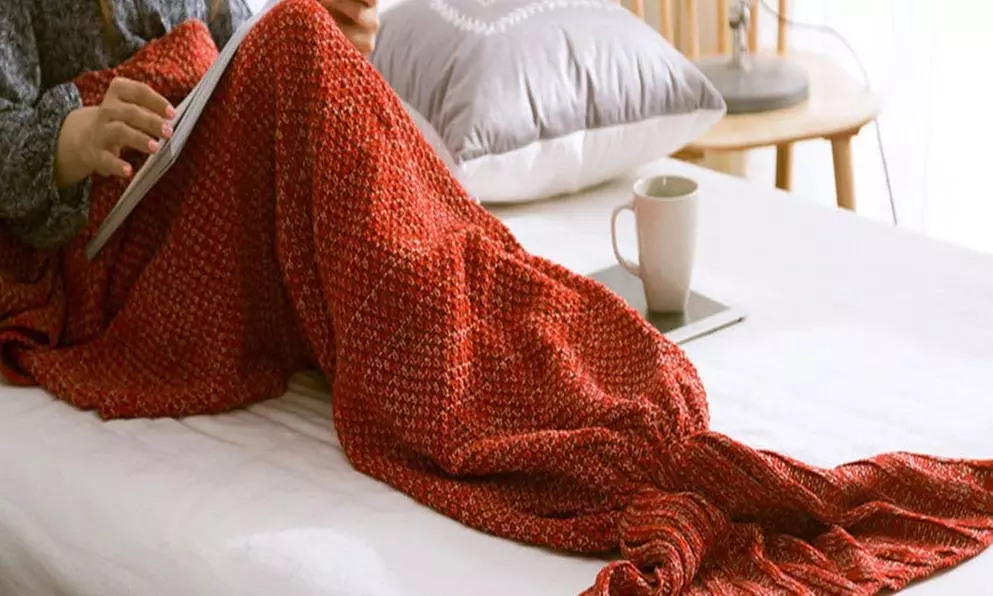 Altatac Knit Crochet Mermaid Tail Blanket for Kids & Adults - Primary Image