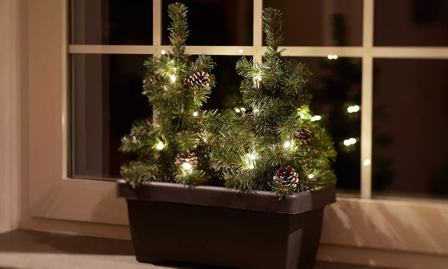 LED-Tannenbäumchen-Set im Blumenkasten inkl. Versand - Primary Image