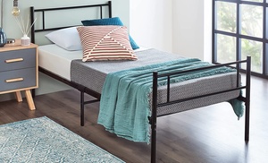 Single Size Metal Bed Frame with Optional Pocket Sprung Mattress