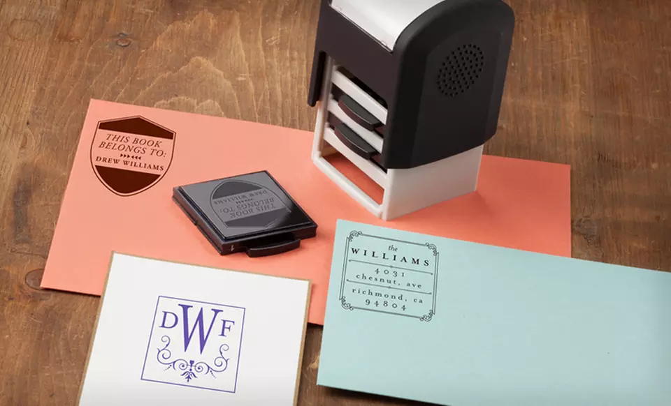 Self-Inking Stamper with Personalized Designs from Mason Row. Multiple Options from $24.99–$39.99. Free Shipping. - Primary Image