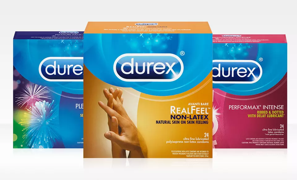 Durex Condoms; 3-Pack of 24ct. Boxes + 5% Back in Groupon Bucks. Multiple Varieties from $29.99–$64.99. - Primary Image