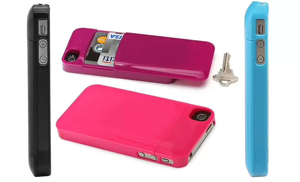 Aduro U-Stash Storage Case for iPhone 4/4S or 5/5S in Black, Blue, Pink, or Purple. Free Returns. - Primary Image