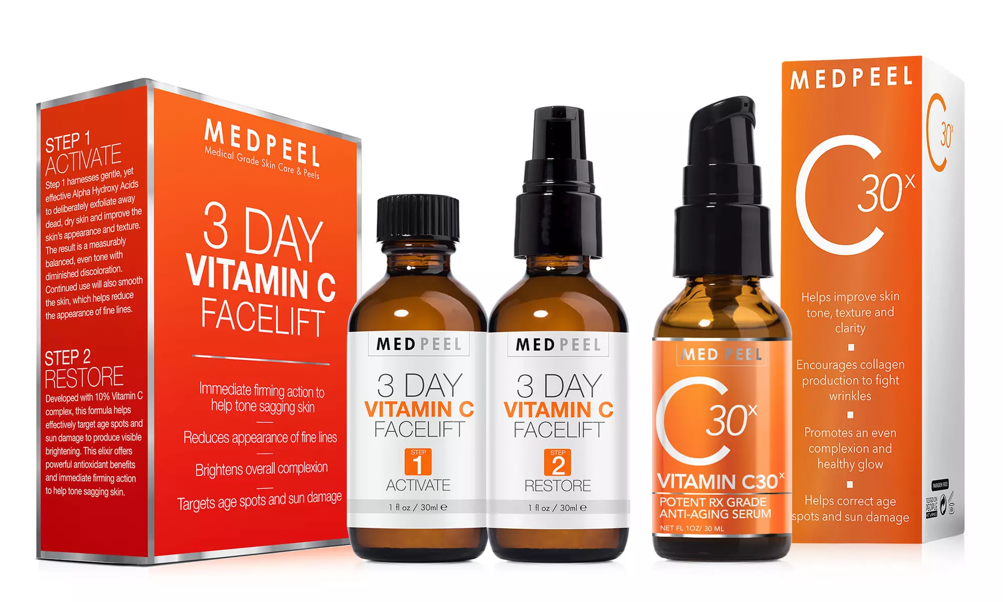 Medpeel Vitamin C 3-Day Facelift Kit and Vitamin C30x Serum - Primary Image