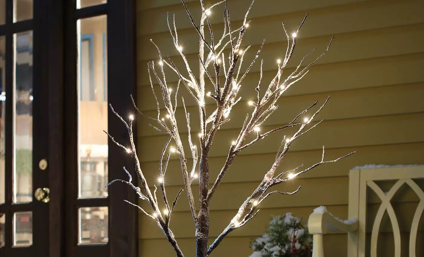 Decorative 6-Ft. LED Snow Tree - Primary Image