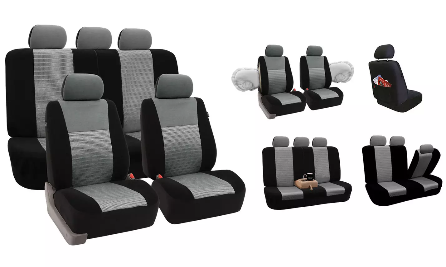 3D Air Mesh Car Seat Cover Set with Front Covers, Backrest Cover, Rear Bottom Bench Cover, and Headrest Covers - Second Medium