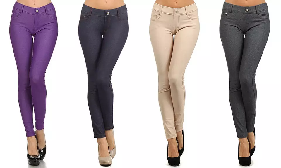 Women's 5-Pocket Slimming Jeggings (3-Pack) - Primary Image