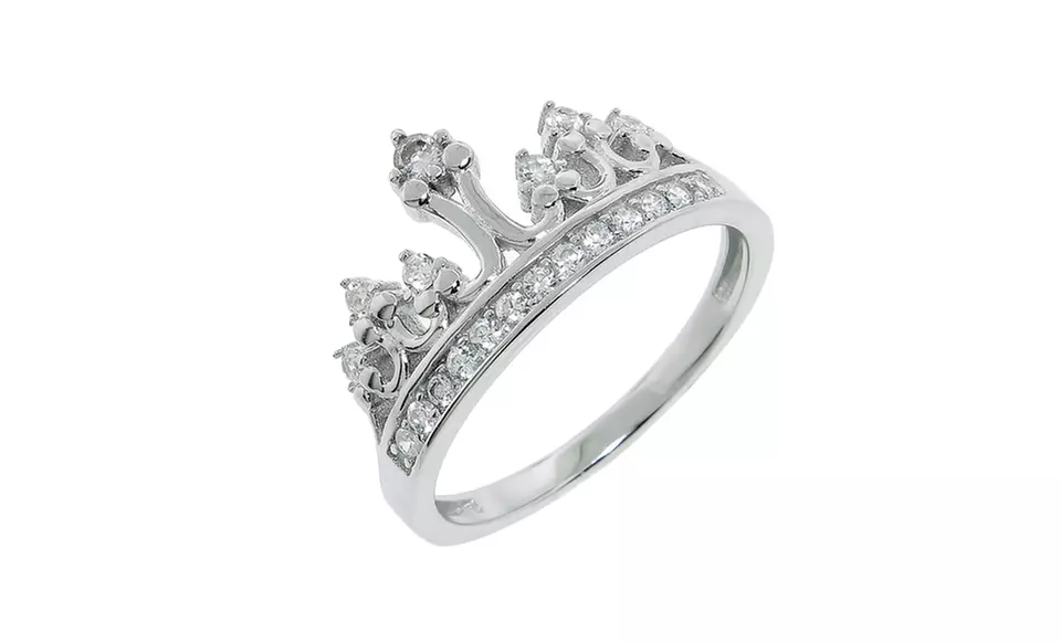 Sterling Silver Royal Crown Rings. Multiple Styles Available. Free Returns. - Second Medium