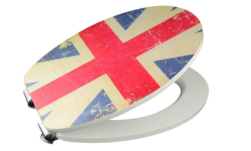 Image 1: Eisl Union Jack Toilet Seat