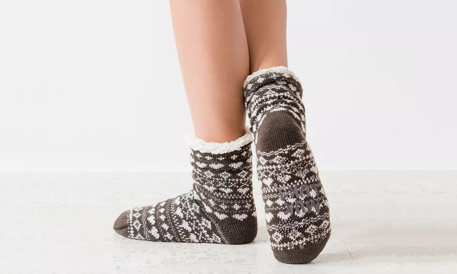 Muk Luks Women's Faux-Fur-Lined Cabin Socks - Primary Image