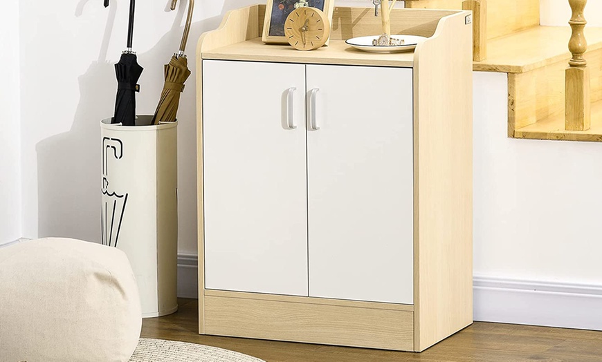 Image 5: HomCom Modern Shoe Storage Cabinet