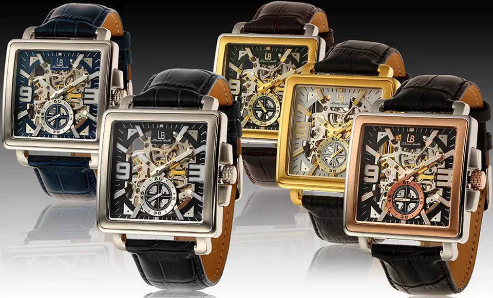 Louis Bolle Clement Mechanical Skeleton Men's Watch. Multiple Colors Available. Free Returns. - Primary Image