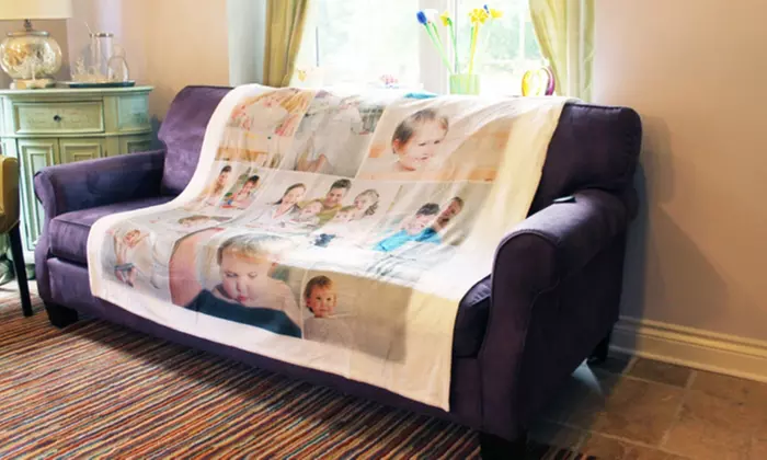 Customized Fleece or Velveteen Collage Blanket from Collage.com ( 69% Off ). Three Options Available. - Primary Image