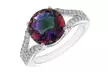 6.80 or 5.70 CTW 2 Row Mystic Topaz Engagement Rings in Sterling Silver - Second Medium