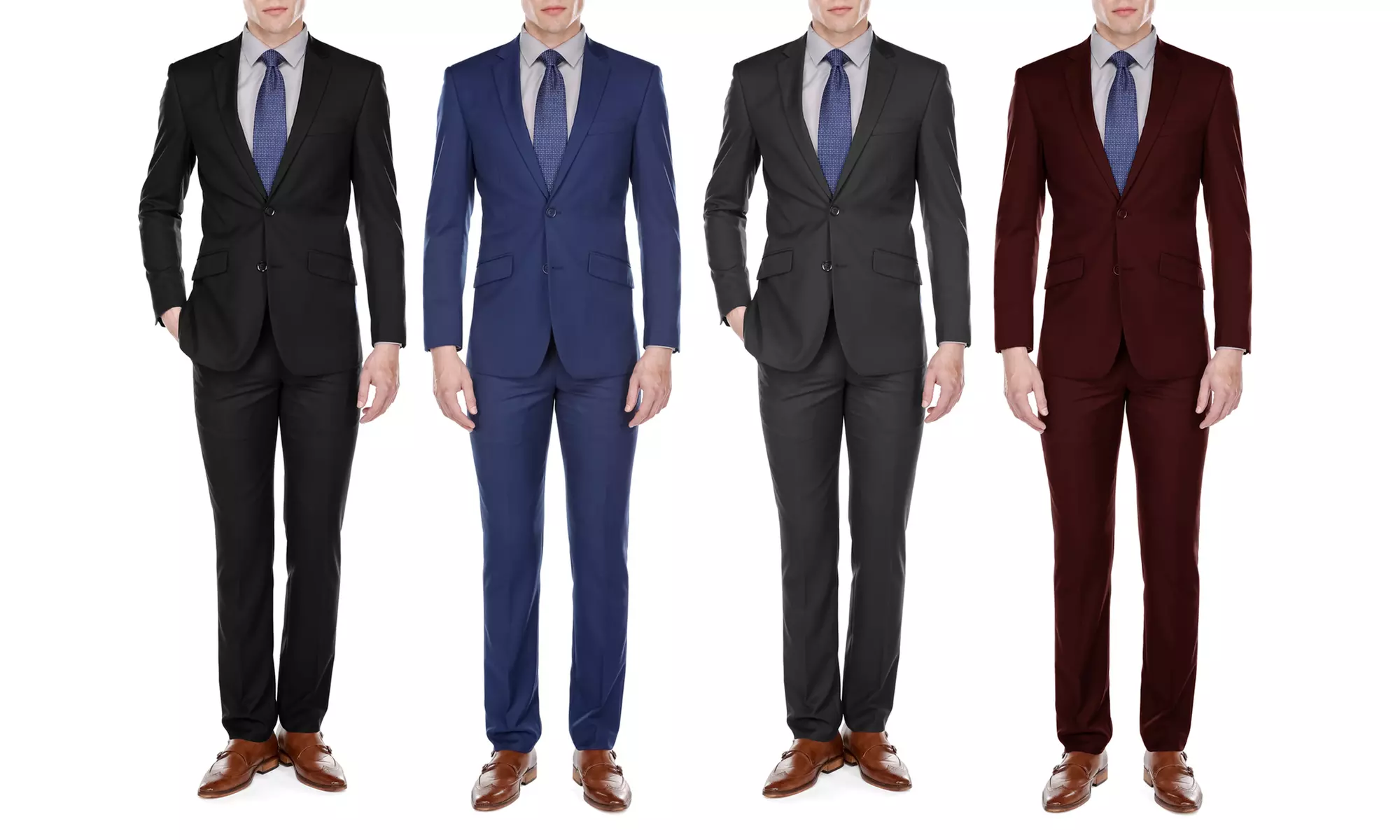 Uomo Men's European-Cut Slim-Fit Suit Set (2-Piece) - Primary Image