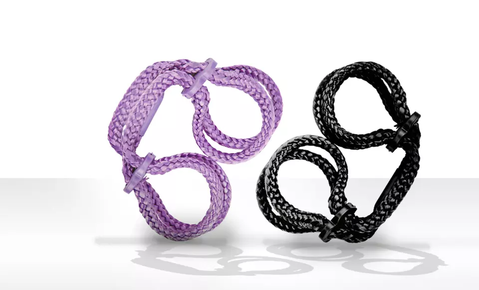 Japanese Love﻿ Cuffs in Black or Purple - Primary Image