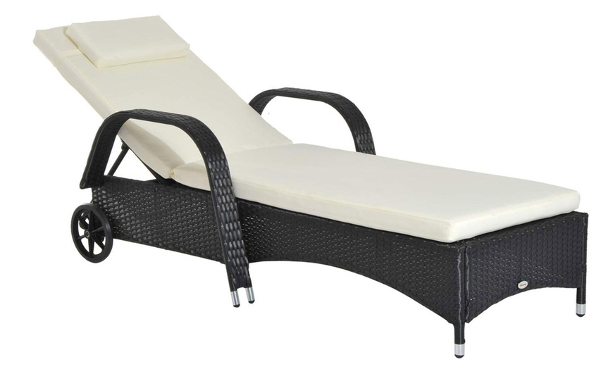 Image 4: Outsunny Lounger Recliner Bed