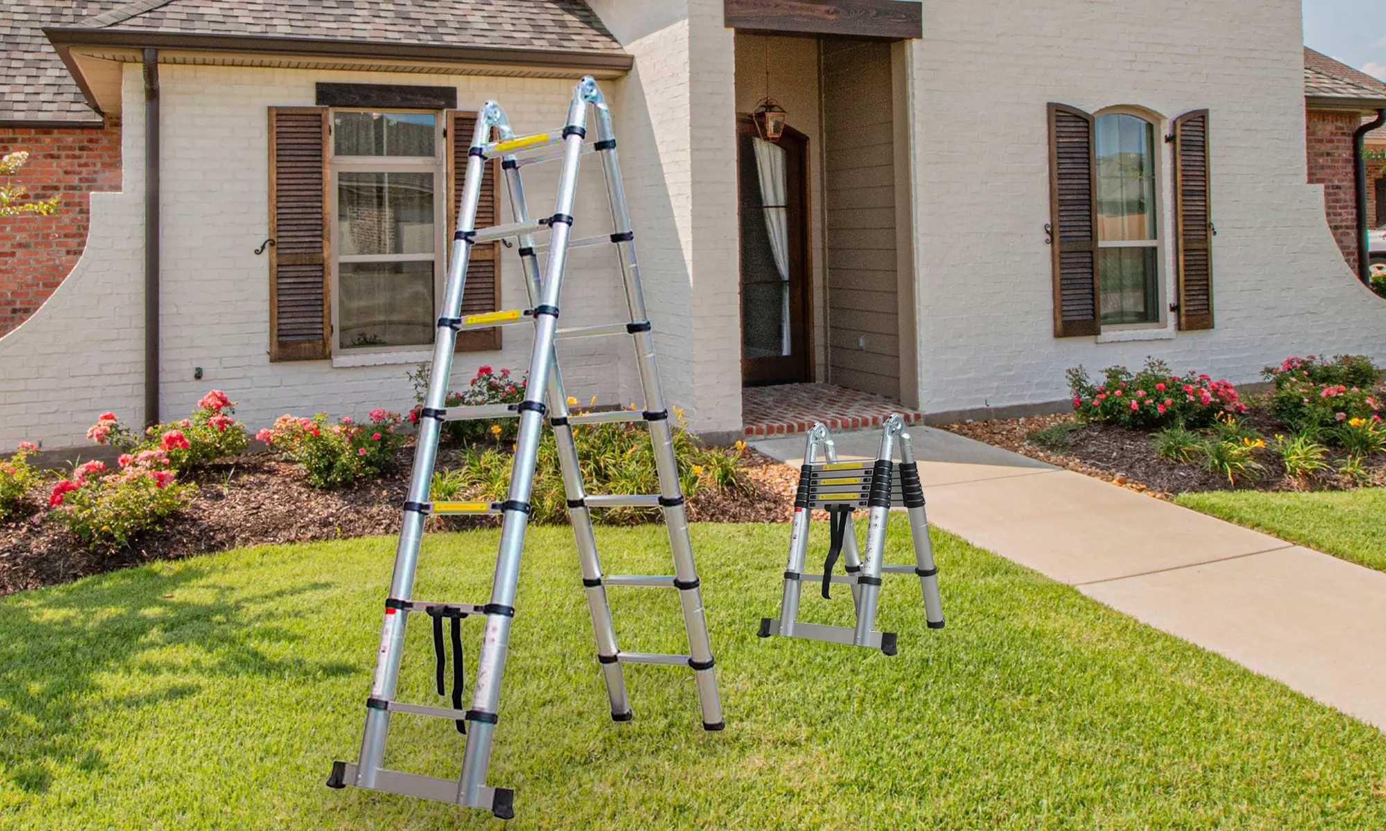 Échelle télescopique en aluminium rétractable de Herzberg