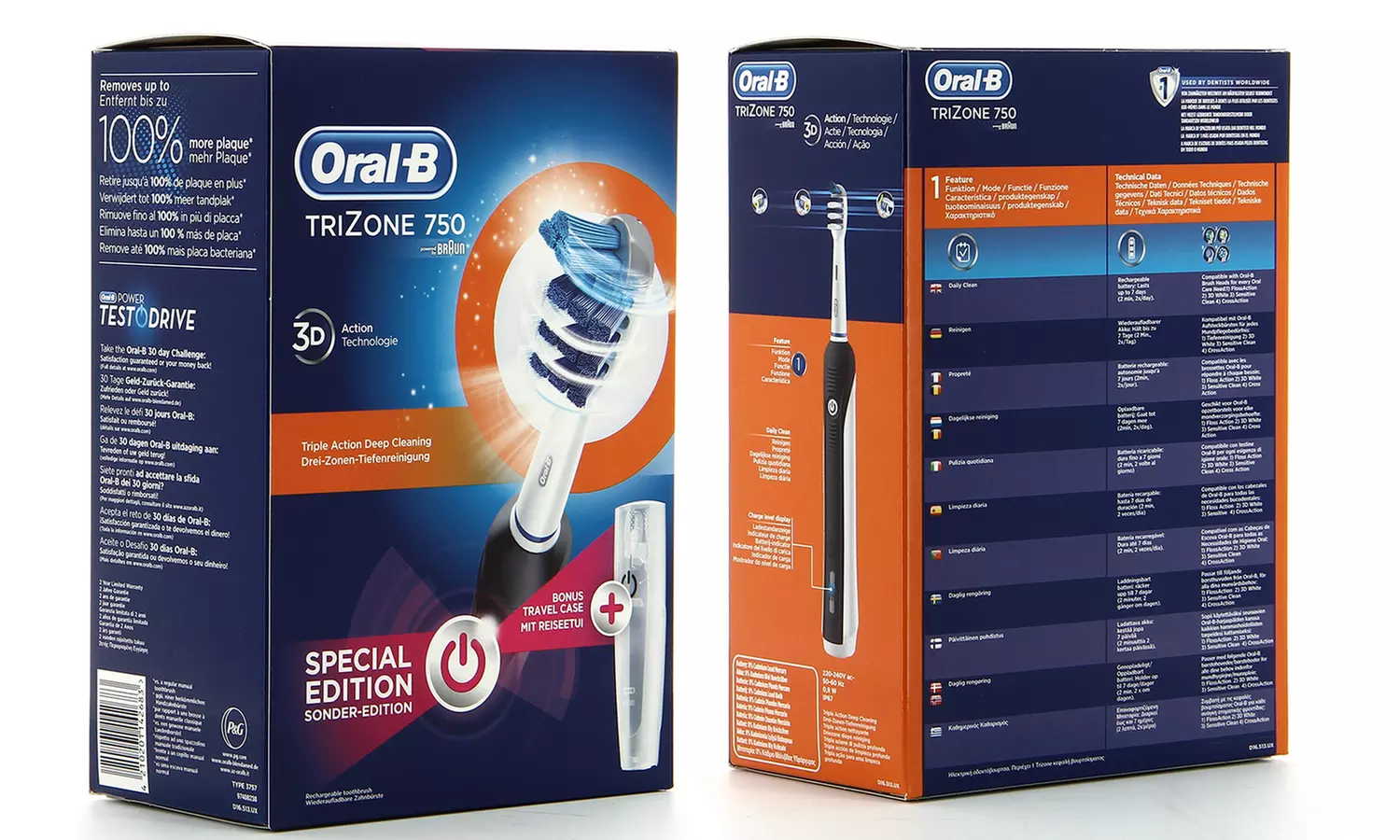 Oral-B TriZone 750 Zahnbürste in Schwarz mit Reiseetui - Second Medium