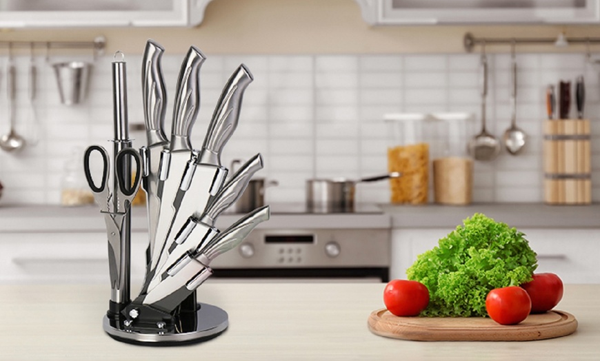 Image 5: Eight pieces Kitchen Knife Set with Rotating Block