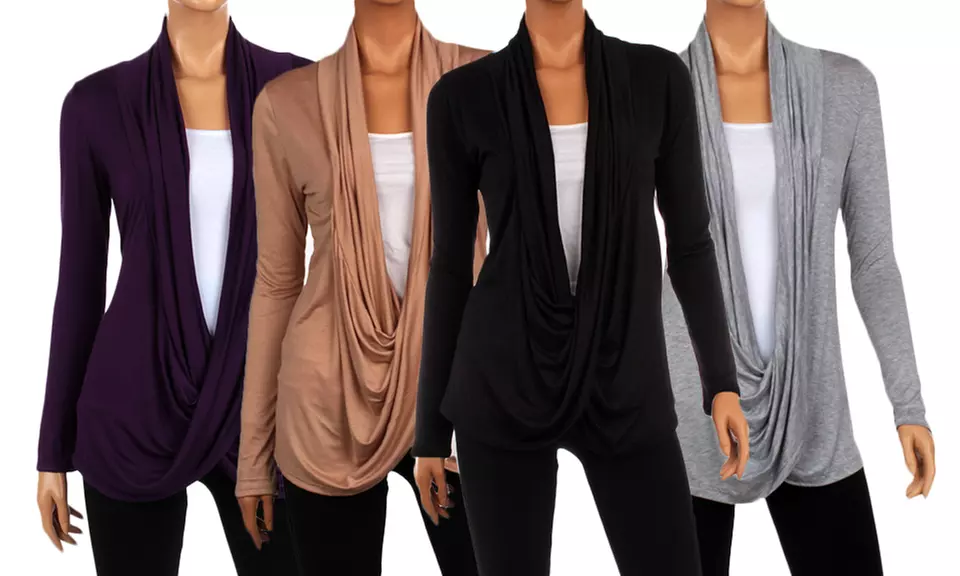 Draped Criss-Cross Cardigan - Primary Image