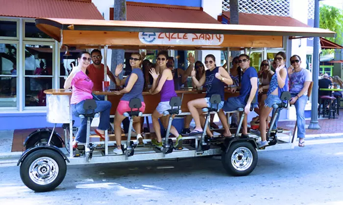 Two-Hour Pub Crawl on a 15-Person Bike from Cycle Party (50% Off). Two Options Available. - Primary Image