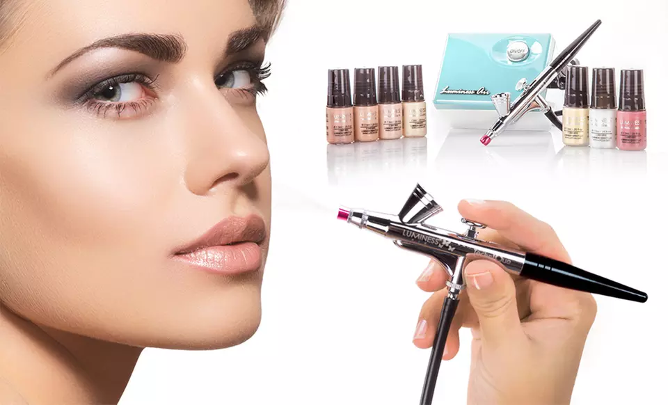 Luminess Air Limited Edition Aqua & White Legend Airbrush System With Cosmetic Starter Kit - Primary Image