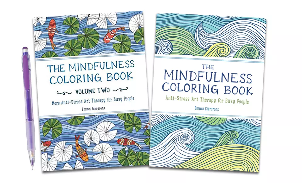 Mindfulness Pocket-Sized Adult Coloring Book Set (2-Piece) - Primary Image