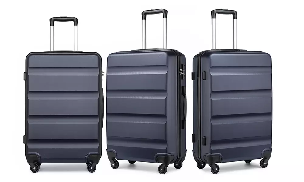 KONO Horizontal Design Hard Shell Suitcase Set with Combination Lock
