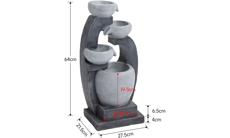 Image 10: Outdoor Multi-Tier Ceramic LED Fountain Water Feature
