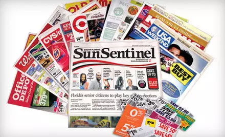 $10 for a One-Year Sunday Subscription to the "Sun Sentinel" ($208 Value) - Primary Image