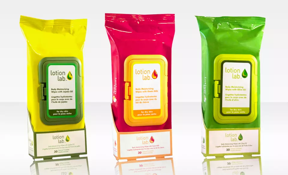 3-Pack of Lotion Lab Moisturizing Wipes. Multiple Options Available. - Primary Image