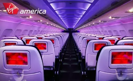 $25 for $100 Toward Round-Trip Air Travel Between Dallas-Fort Worth and San Francisco or Dallas-Fort Worth and Los Angeles with Virgin America - Primary Image