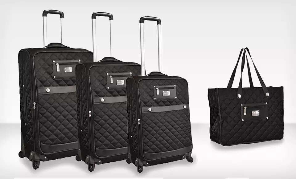 $249.99 for a 4-Piece Adrienne Vittadini Luggage Set ($1,320 List Price). Multiple Designs. Free Shipping and Returns. - Second Medium