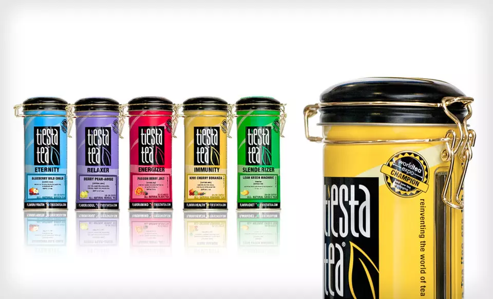 Tiesta Tea Five-Tin Loose-Leaf Tea Bundle with Optional Brewmaster (51% Off). Free Shipping and Free Returns. - Second Medium