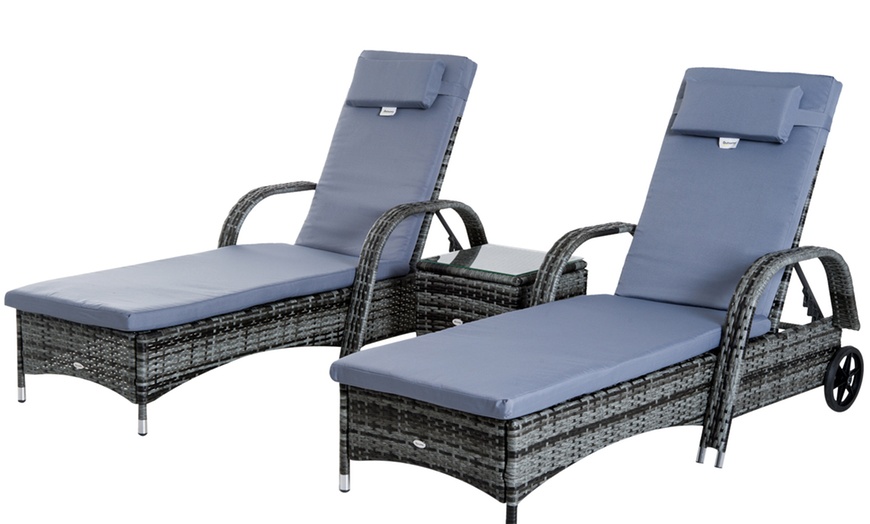 Image 11: 3pc Sun Lounger Sets, 3 Colours