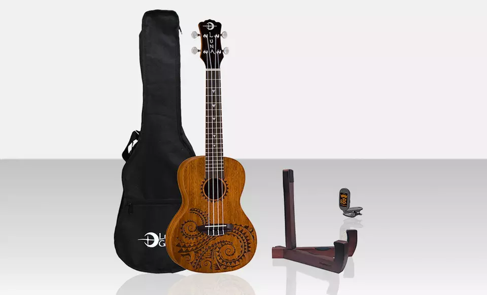 Luna Maluhia, Mo'o, Tattoo Pineapple, or Tattoo Mahogany Ukulele Bundle from $134.99–$199.99. Free Returns. - Second Medium