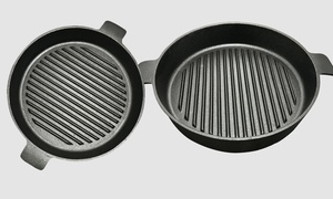 Ribbed Cast Iron Frying Pan 