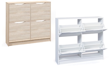 Scarpiera California con 4 vani a ribalta, disponibile in 2 colori