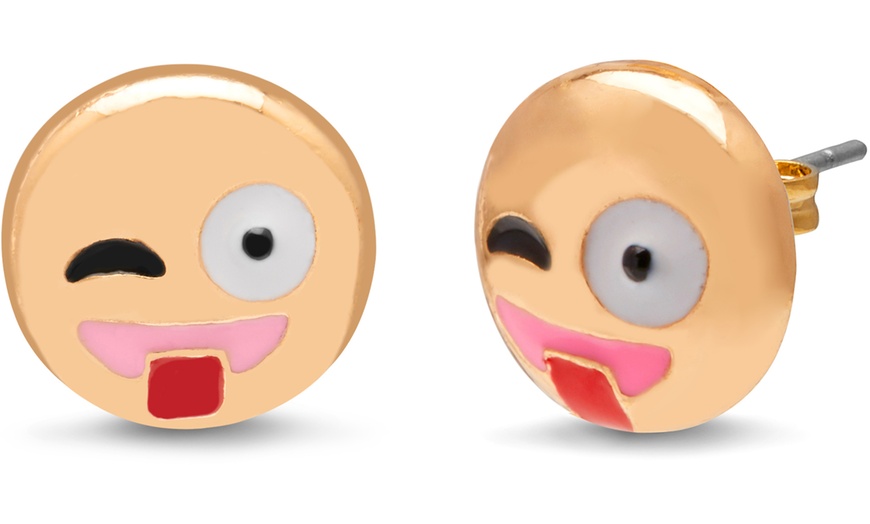 Image 7: OMG Jewel emoji Earrings Set