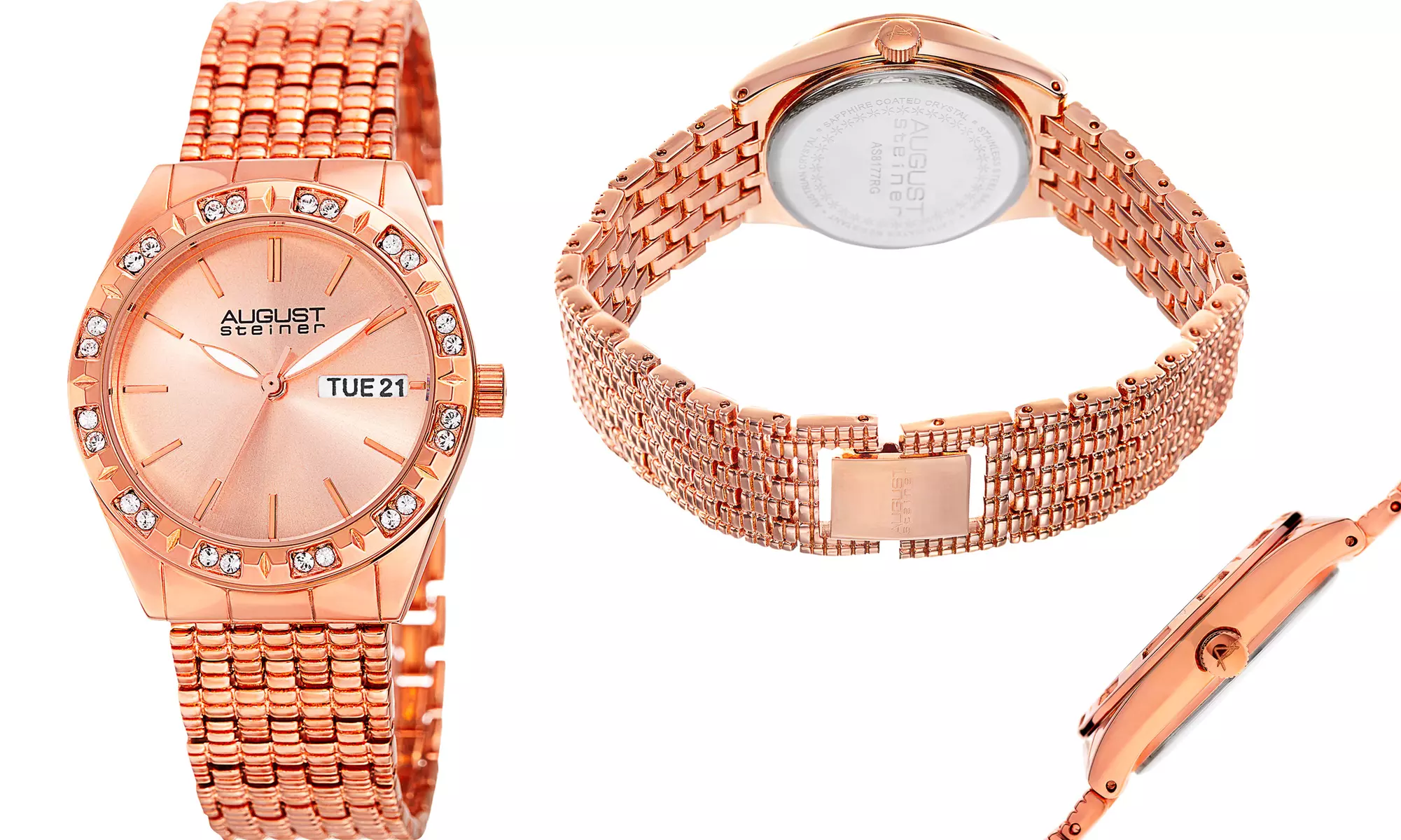 August Steiner Women’s Watch with Swarovski Crystals - Second Medium