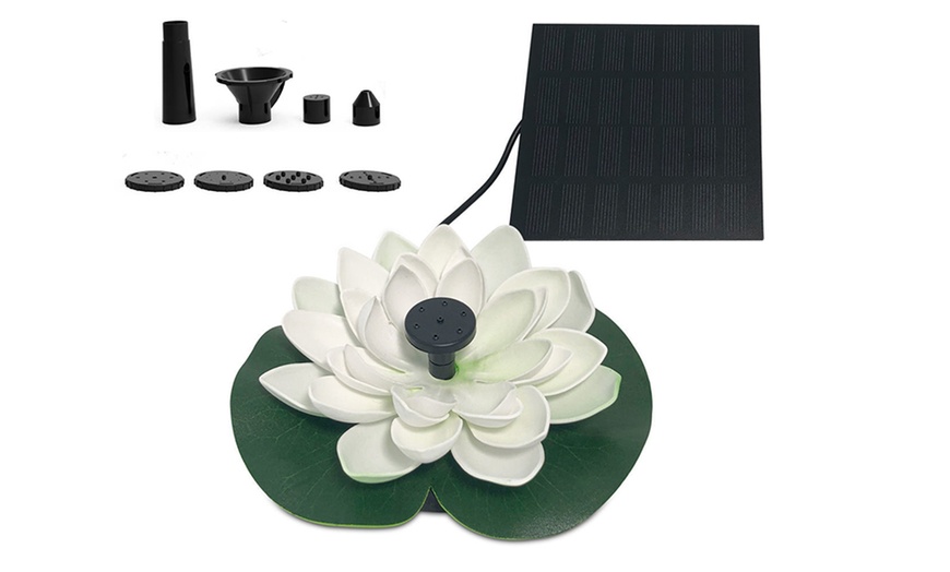 Image 2: Solar-Powered Floating Lotus Water Fountain