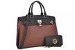 MK Belted Collection Marco Faux Leather Satchel with Matching Wallet - Image 2