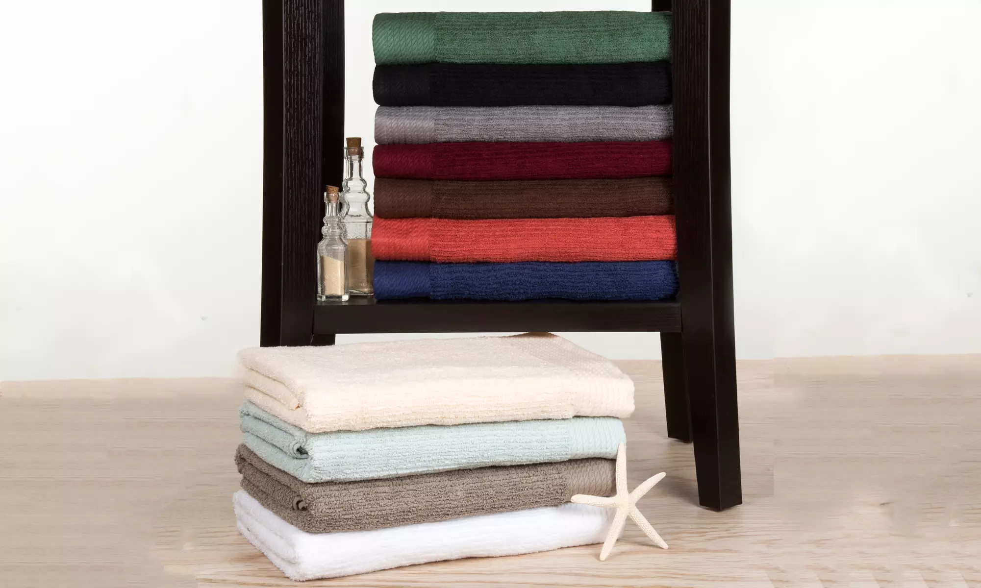 Hot Buy — Ribbed 100% Cotton Towel Set (10-Piece) - Primary Image