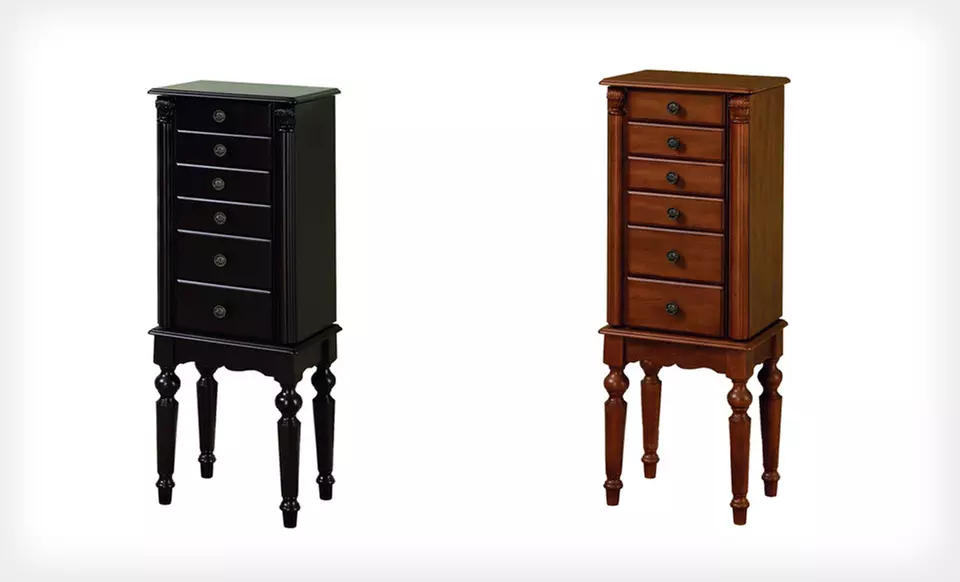 $99 for a Standing Jewelry Armoire in Deep Cherry or Ebony ($169 List Price). Free Shipping. - Second Medium