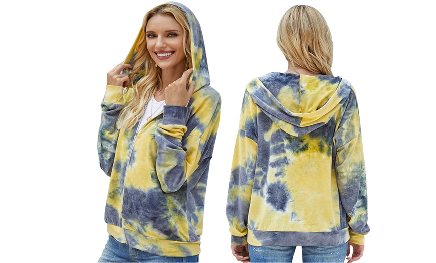 Womens Tie Dye Zip Hoodie Groupon Goods