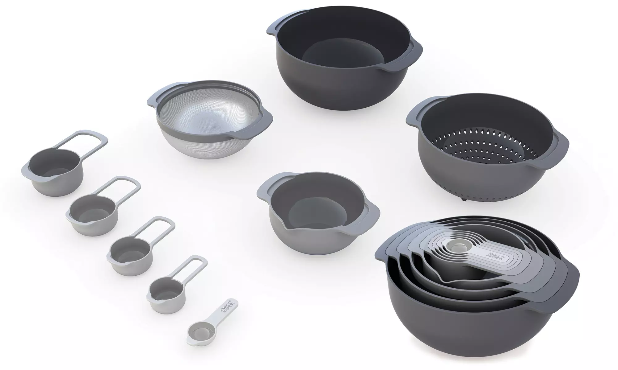 Joseph Joseph 9-Piece Nest Plus Compact Mixing-Bowl, Food-Prep, and Measuring-Cup Set - Primary Image